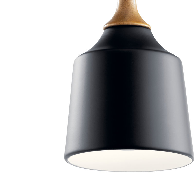 Edmar Black and Wood Single Light Pendant