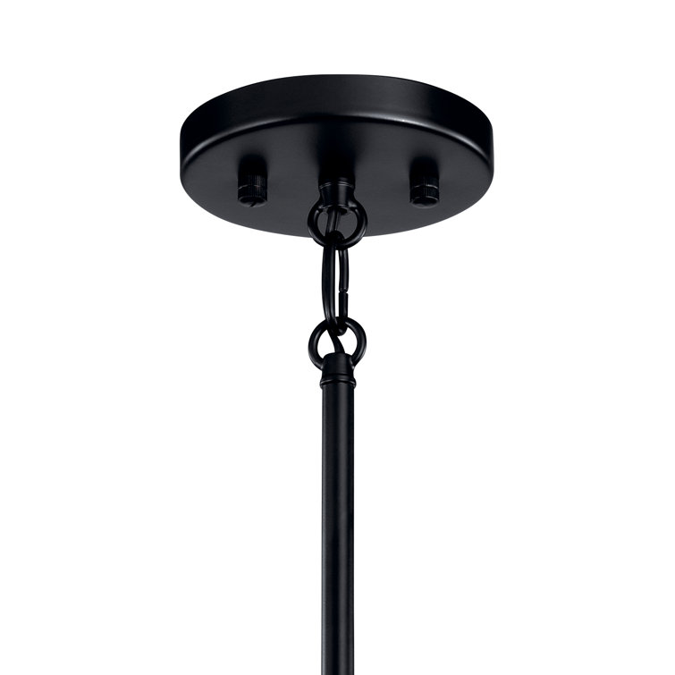 Black Aluminum Steel 6-Light Candle Style Chandelier