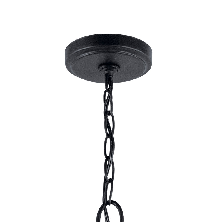 Winslow Black 27" 9-Light 2-Tier Chandelier with Clear Seeded Glass