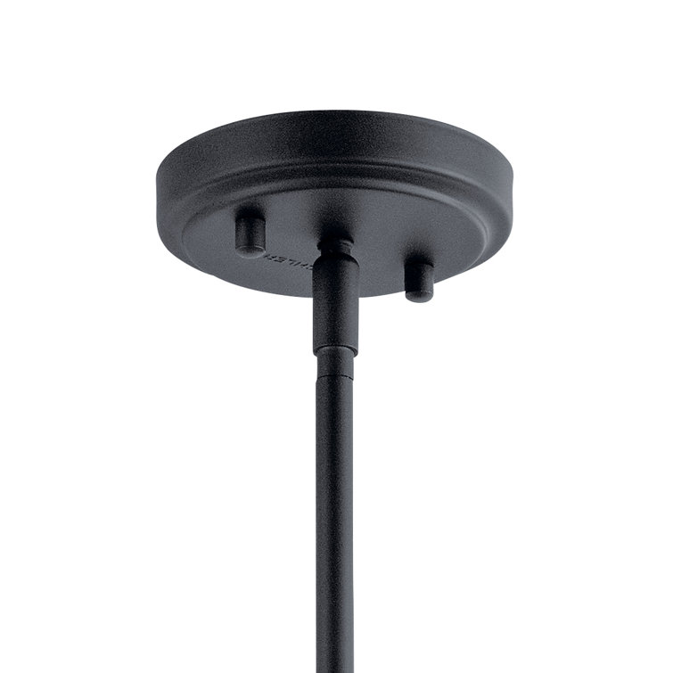 Winslow Contemporary Mini Pendant in Black with Clear Seeded Glass