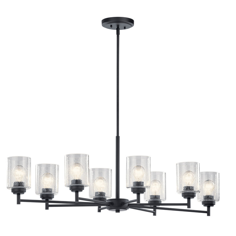 Winslow Black 44" Modern 8-Light Ceiling Chandelier