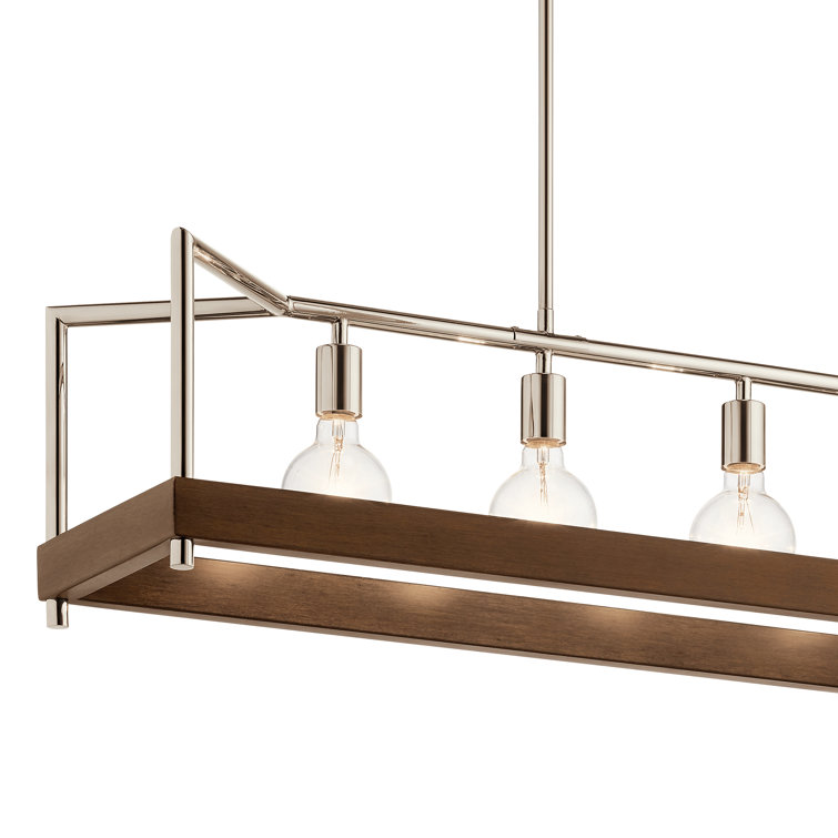 Tanis 5-Light Auburn Stained Nickel Linear Chandelier