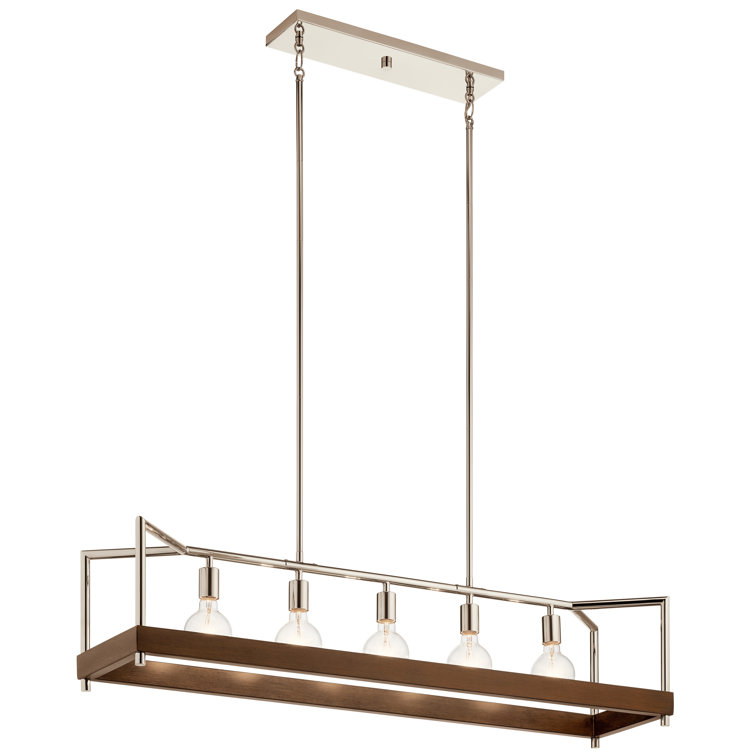 Tanis 5-Light Auburn Stained Nickel Linear Chandelier