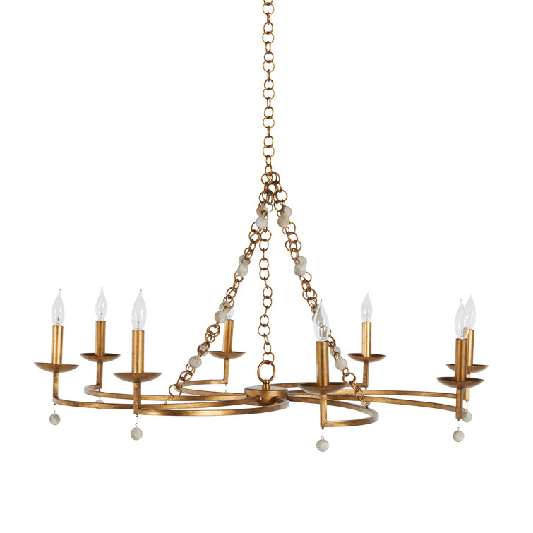 Carrie 24.5'' Gold and White Modern Coastal Beaded Chandelier