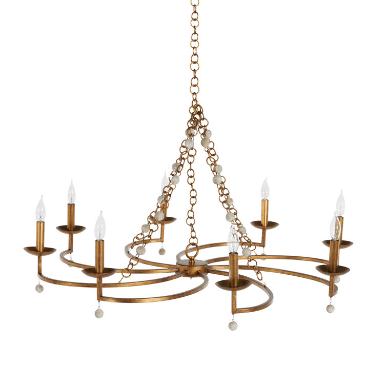 Carrie 24.5'' Gold and White Modern Coastal Beaded Chandelier