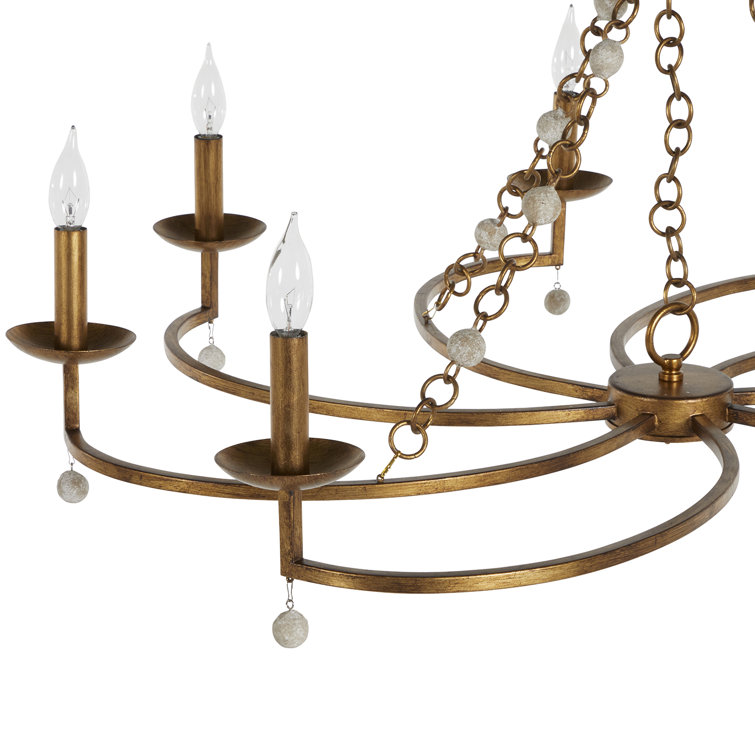 Carrie 24.5'' Gold and White Modern Coastal Beaded Chandelier