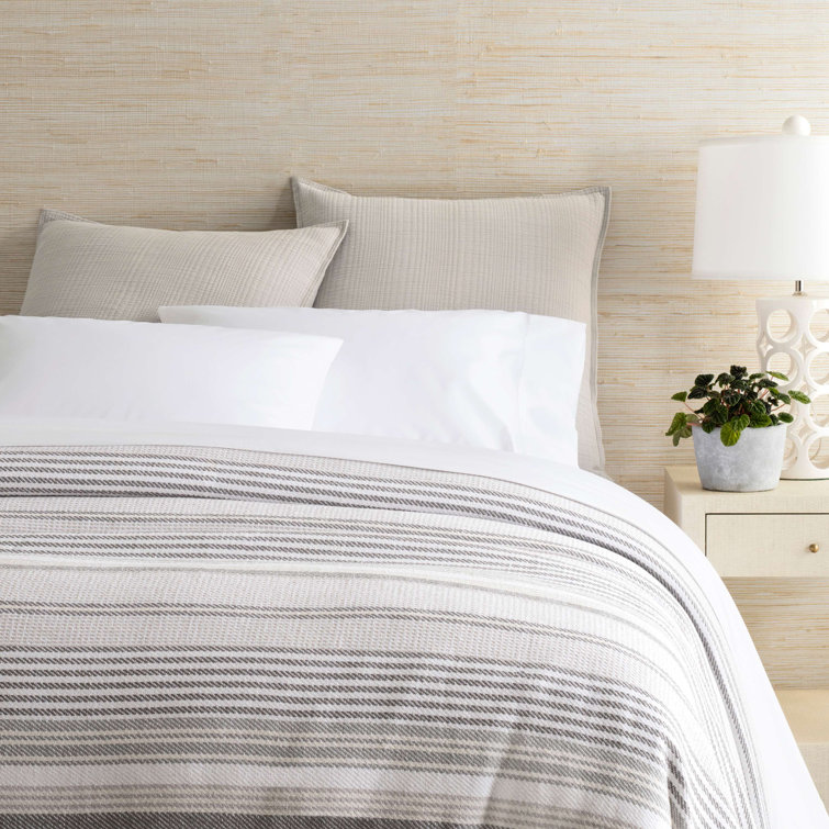 King Gray and White Cotton Reversible Blanket
