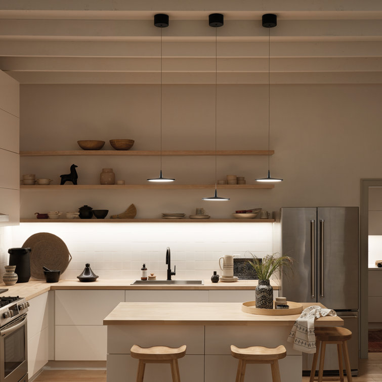 Jeno Matte Black Mini LED Pendant with White Acrylic Shade