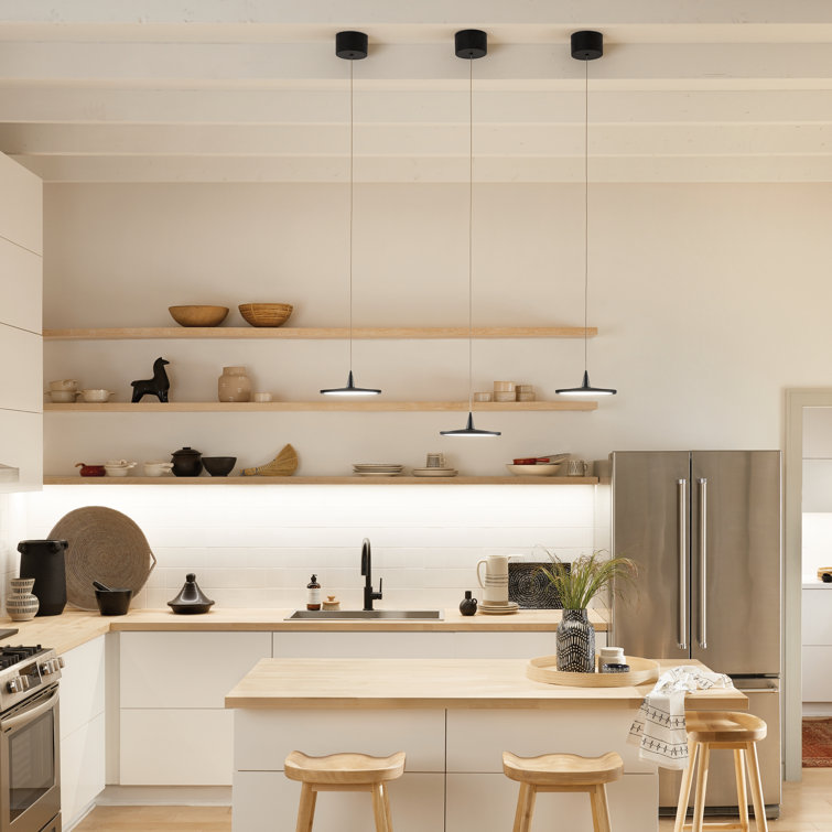 Jeno Matte Black Mini LED Pendant with White Acrylic Shade
