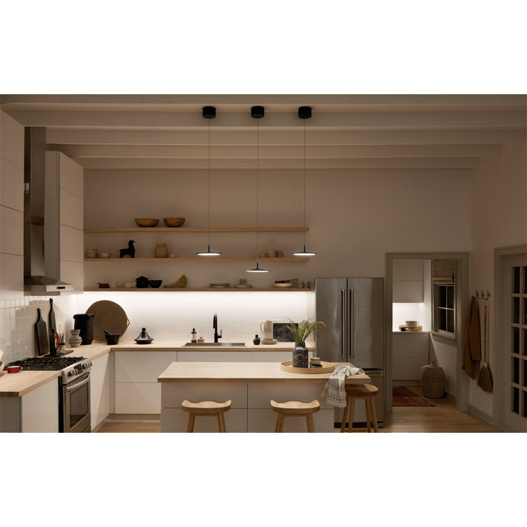 Jeno Matte Black Mini LED Pendant with White Acrylic Shade