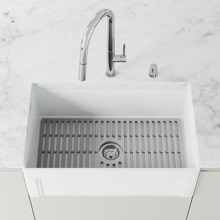 Gray Silicone Bottom Grid for Single Bowl Kitchen Sink