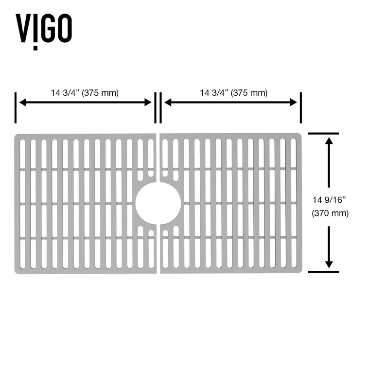 Gray Silicone Bottom Grid for Single Bowl Kitchen Sink