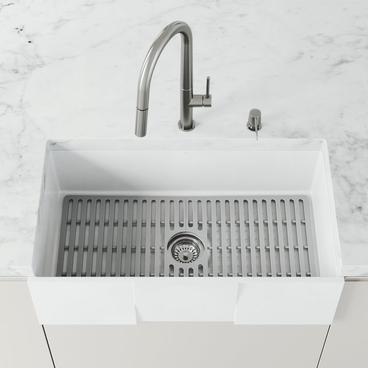 Gray Silicone 32" x 15" Bottom Sink Grid