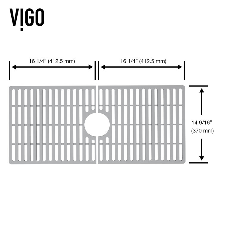 Gray Silicone 32" x 15" Bottom Sink Grid