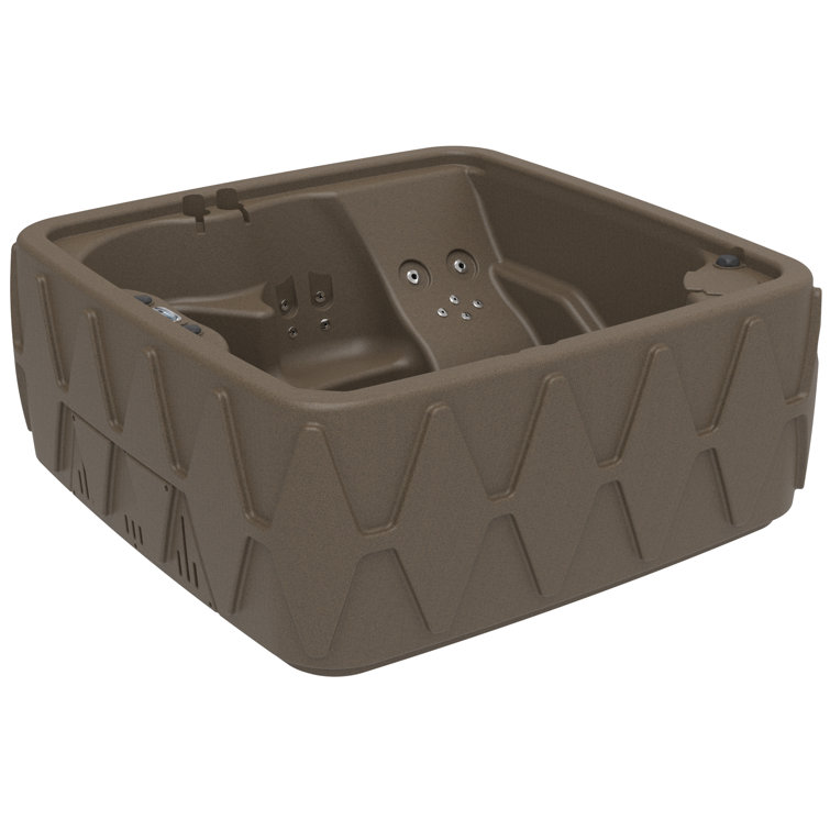 Brownstone 5-Person Rectangle Plug & Play Hot Tub with LED Waterfall