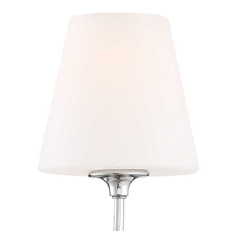 Sylvan Polished Chrome 1-Light Wall Sconce with White Glass Shade