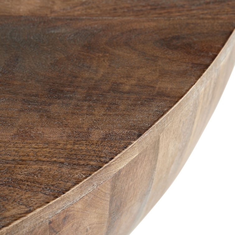 Large Round Tobacco Finish Mango Wood Coffee Table