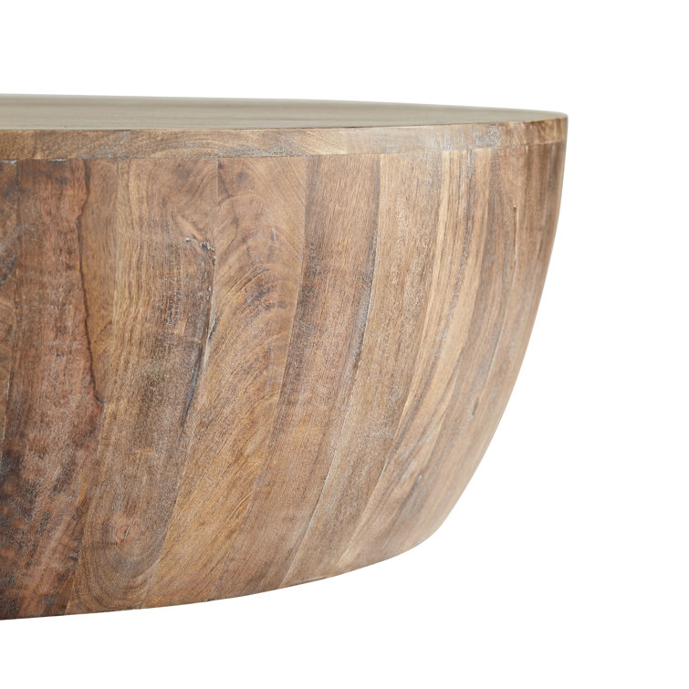 Large Round Tobacco Finish Mango Wood Coffee Table