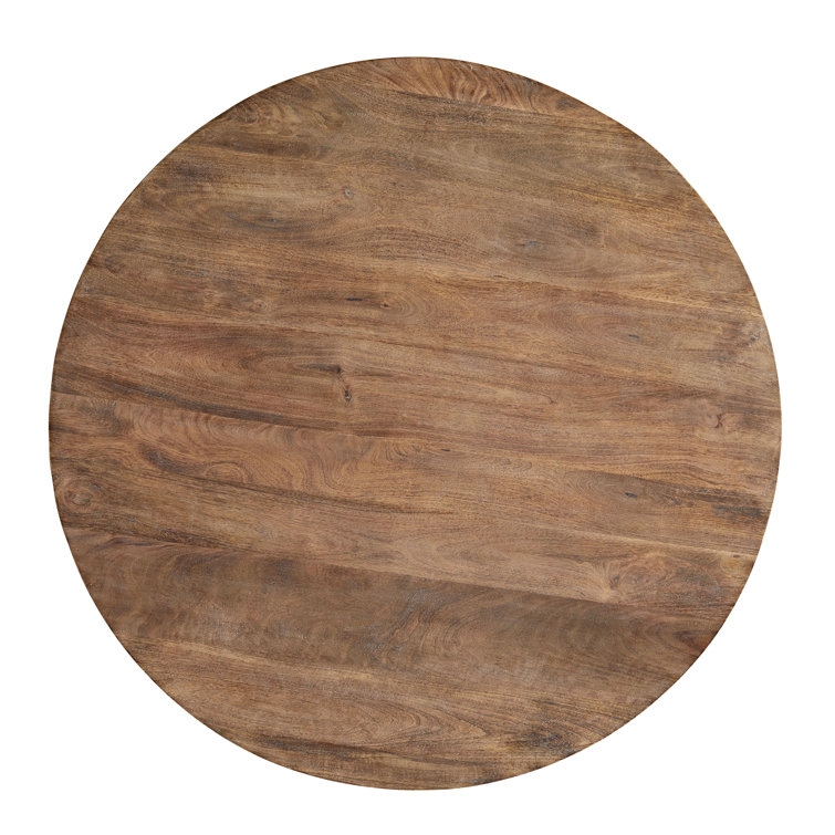 Large Round Tobacco Finish Mango Wood Coffee Table