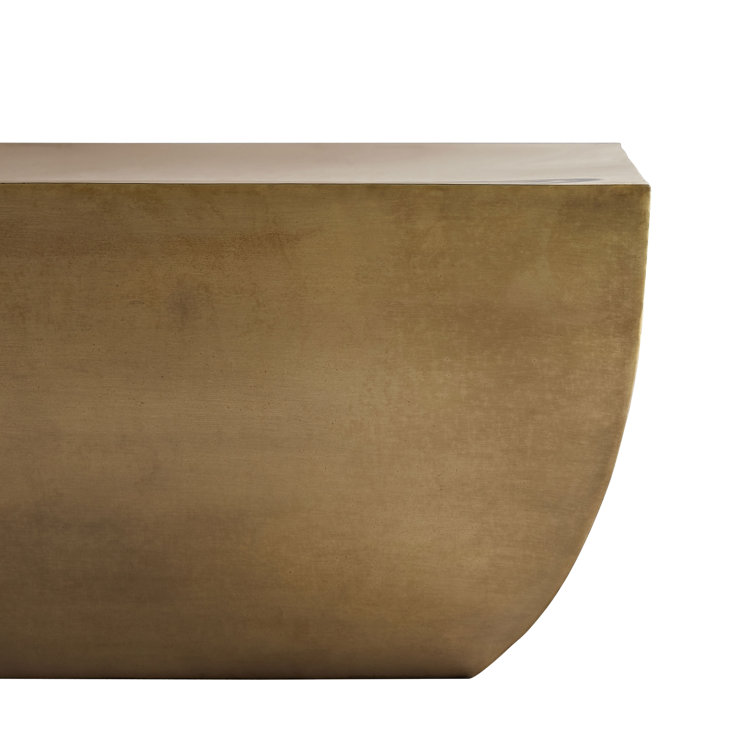 Caroline Antique Brass Finish Rectangular Metal Coffee Table