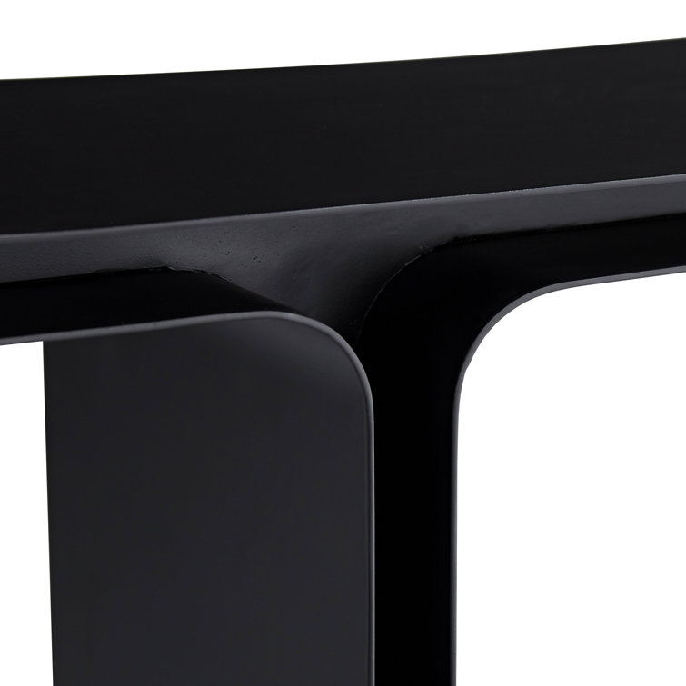 Alberto Handcrafted Bronze Iron Double-Layer Console Table with Glass Top