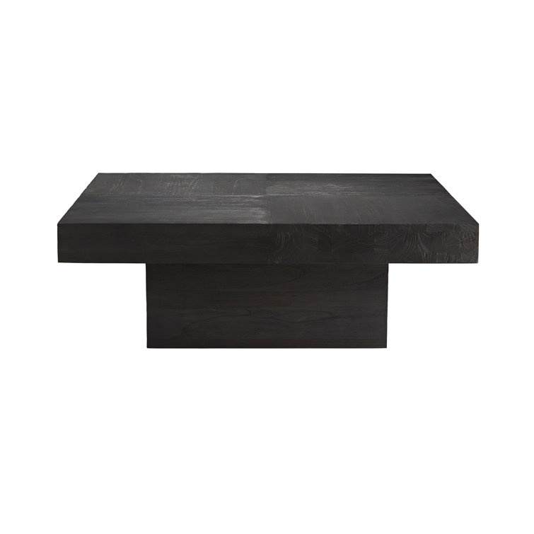 Campbell 39.5'' Charred Blackened Wood Square Coffee Table