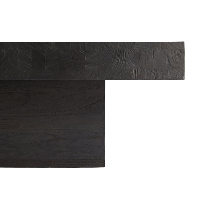 Campbell 39.5'' Charred Blackened Wood Square Coffee Table