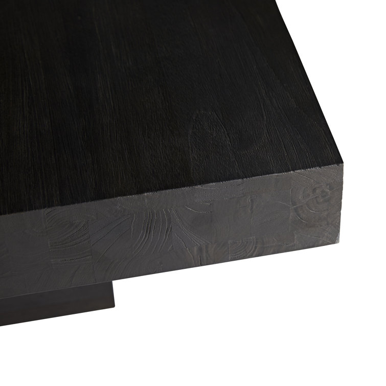 Campbell 39.5'' Charred Blackened Wood Square Coffee Table
