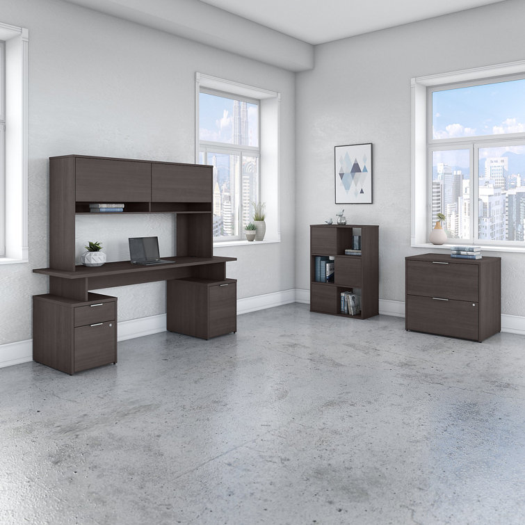 Storm Gray Modern 2-Drawer Lockable Lateral Filing Cabinet