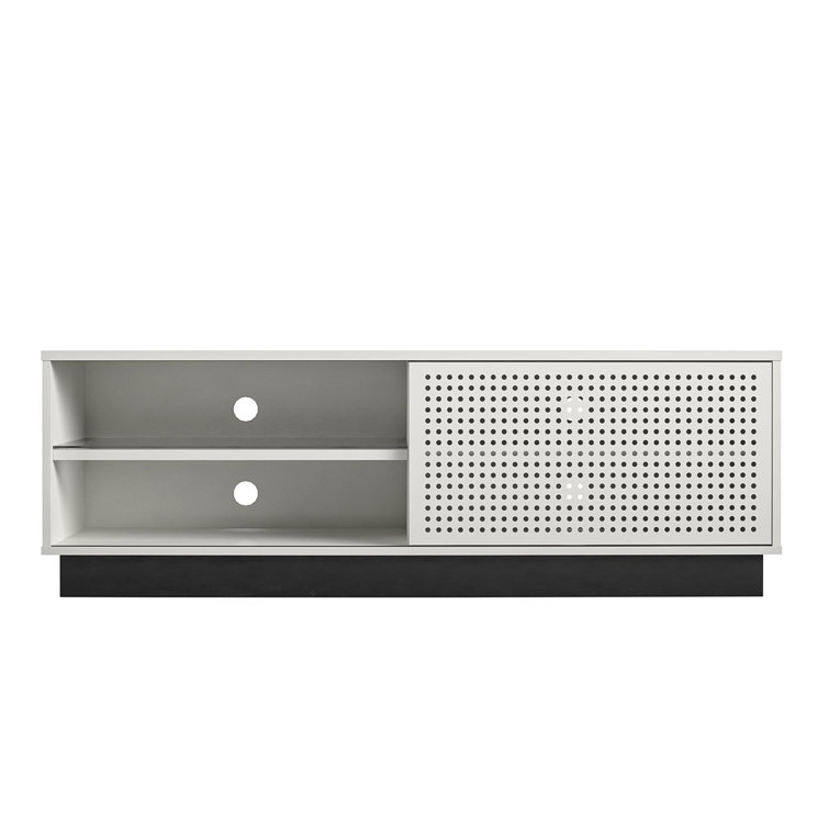 Contemporary White Gamer TV Stand with LED & Wire Management