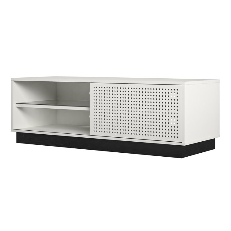 Contemporary White Gamer TV Stand with LED & Wire Management