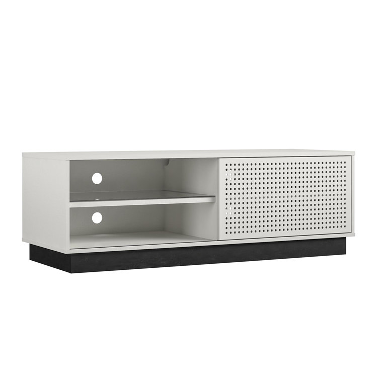 Contemporary White Gamer TV Stand with LED & Wire Management