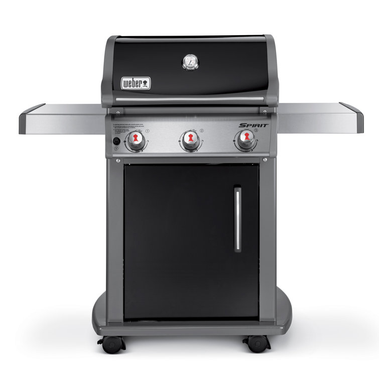 Black Stainless Steel 3-Burner Propane Gas Grill
