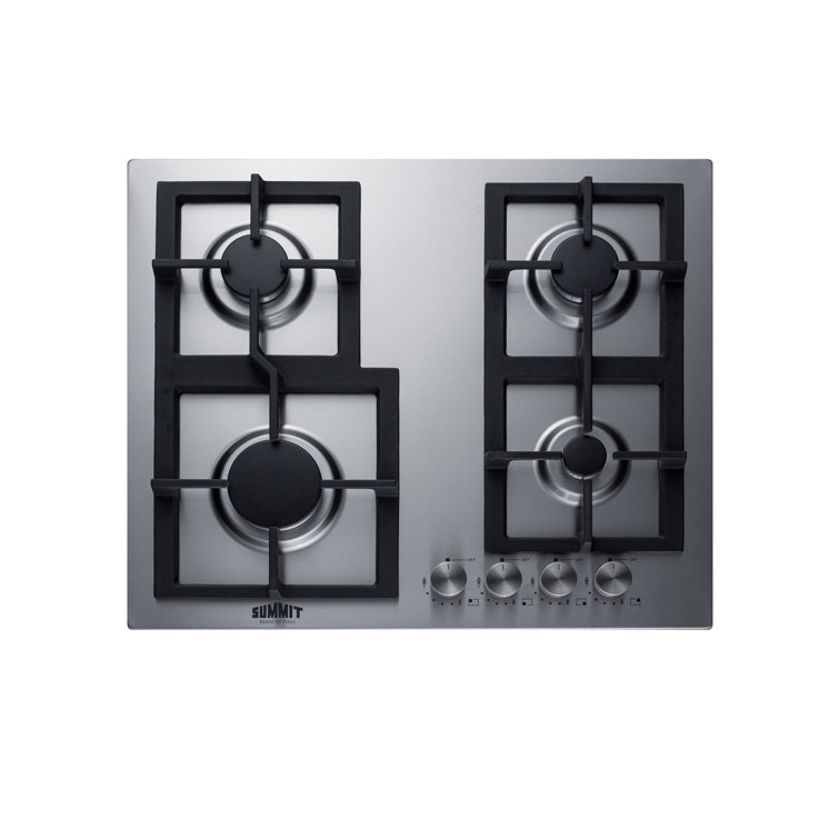 24" Stainless Steel 4-Burner Propane Gas Cooktop