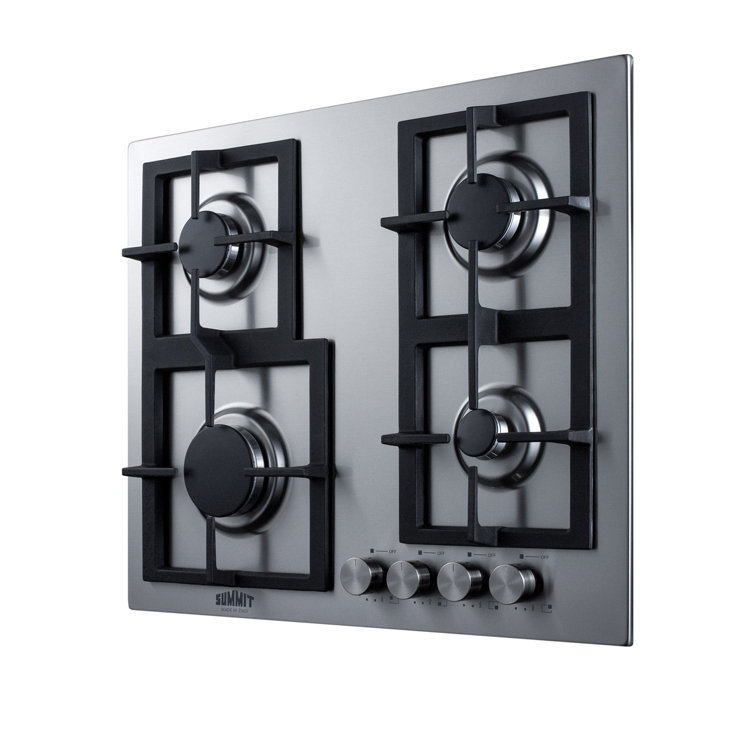 24" Stainless Steel 4-Burner Propane Gas Cooktop