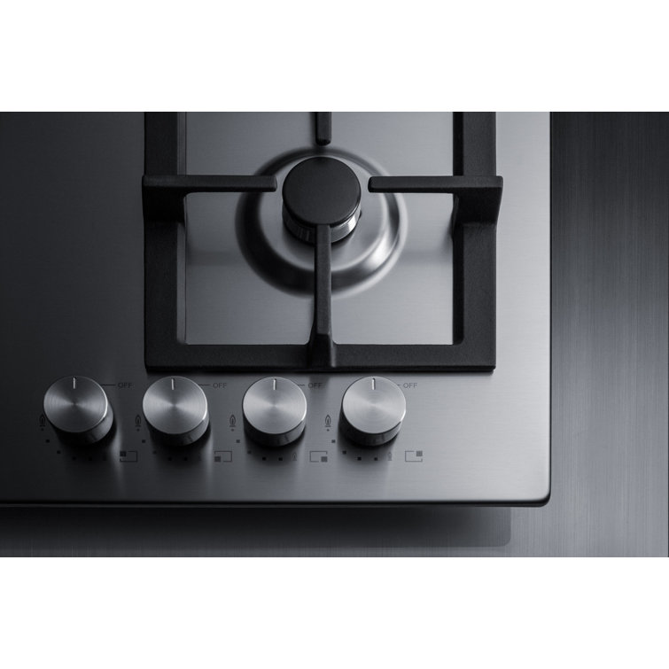 24" Stainless Steel 4-Burner Propane Gas Cooktop