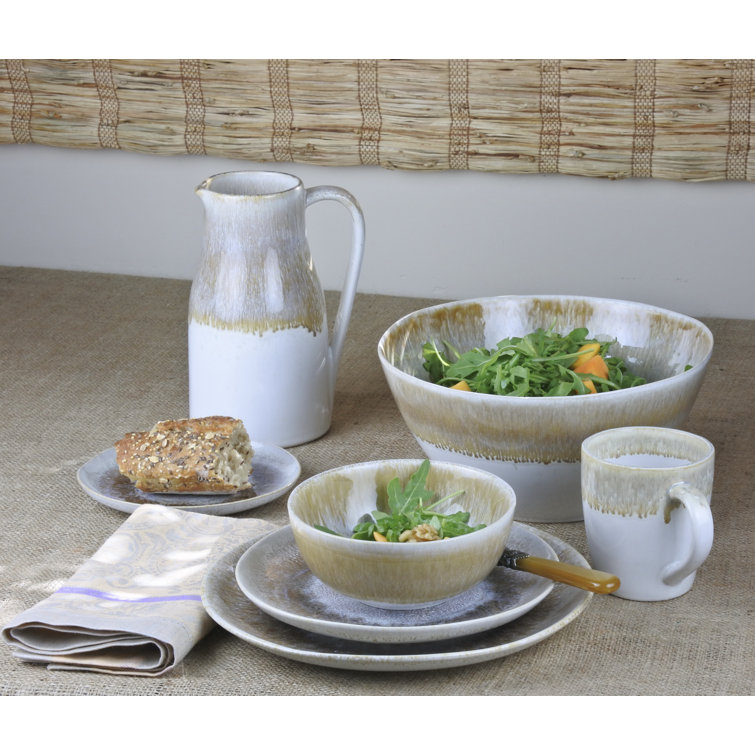 Point Lobos 12 oz White and Brown Ceramic Small Pitcher/Creamer