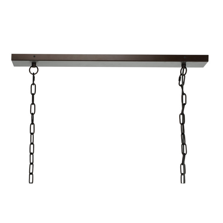 Elegant Linear 6-Light Oil Rubbed Bronze Chandelier with Clear Glass Shades