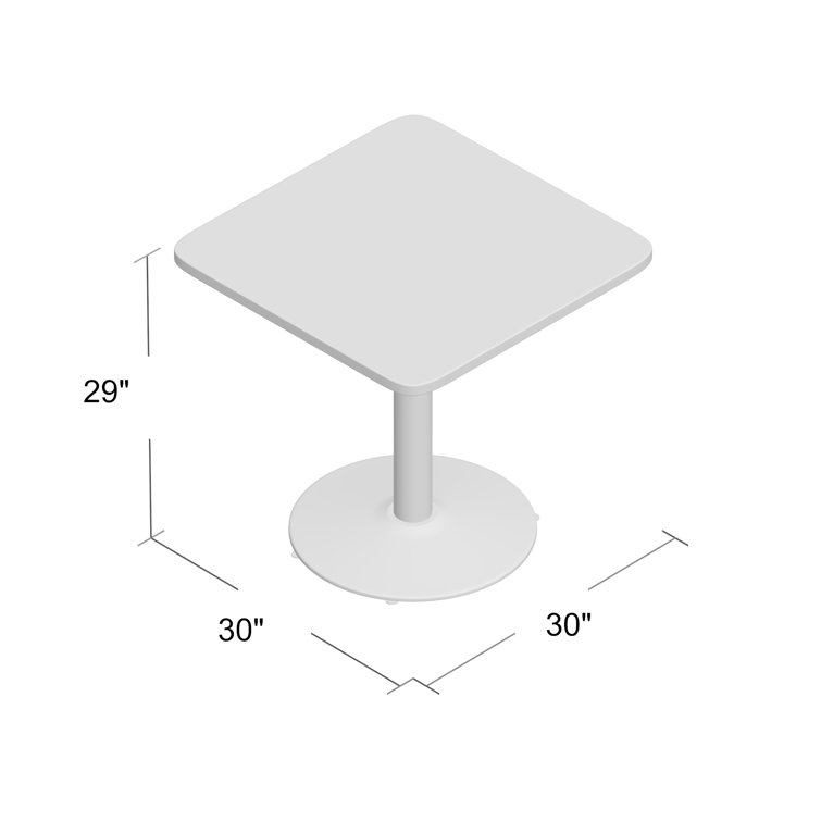 Studio Teak and Black Metal Square Dining Table for 2