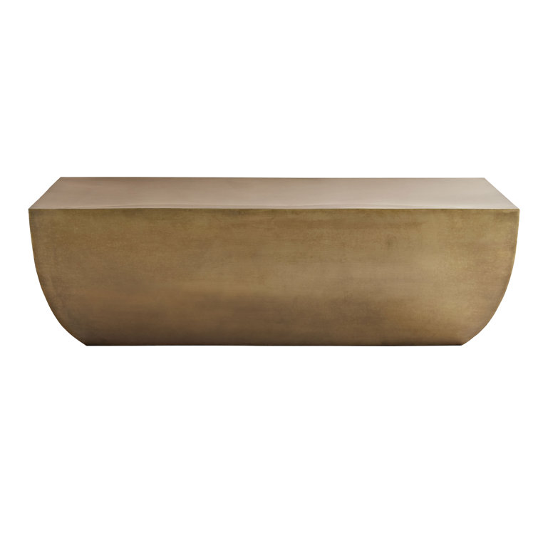 Caroline Antique Brass Finish Rectangular Metal Coffee Table