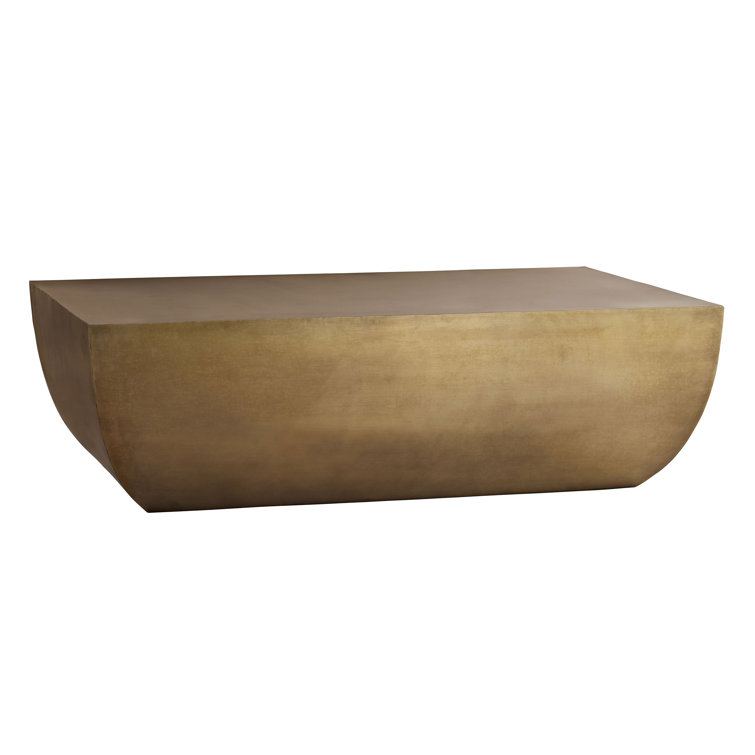 Caroline Antique Brass Finish Rectangular Metal Coffee Table