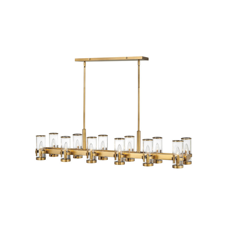 Heritage Brass 12-Light Kitchen Island Pendant with Clear Glass