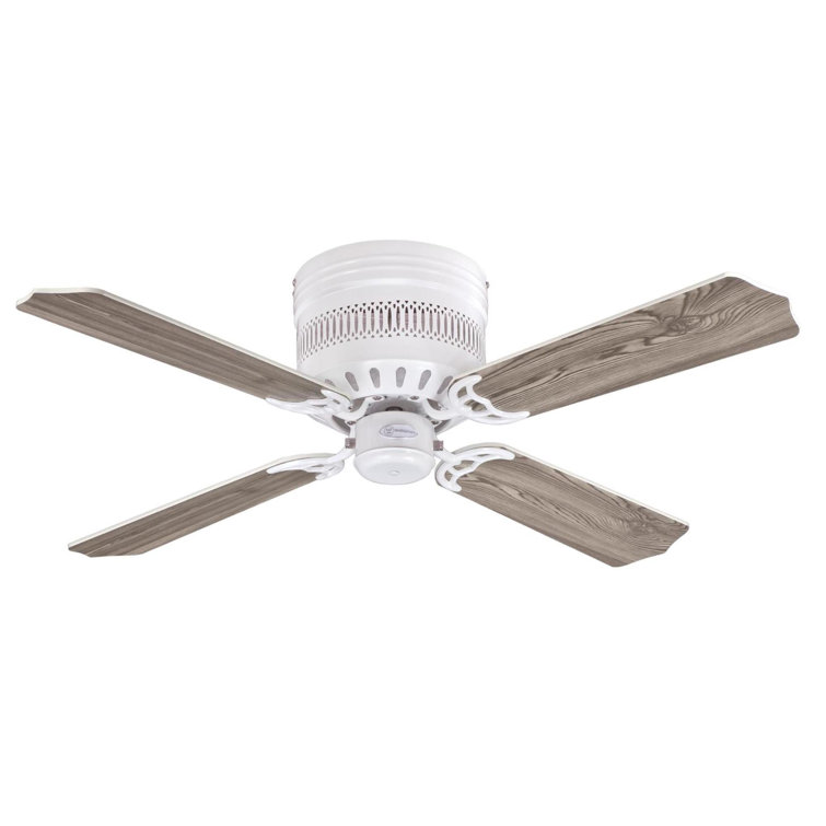 White 42'' Low Profile Ceiling Fan with Light Kit