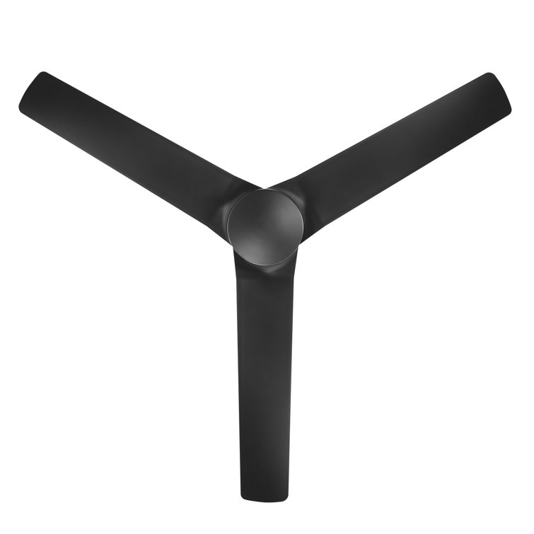54" Matte Black 3-Blade Smart Ceiling Fan with Remote Control