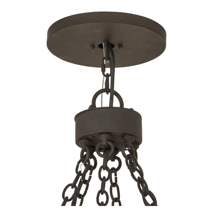 Warwick Gothic Revival 12-Light Black Steel Chandelier