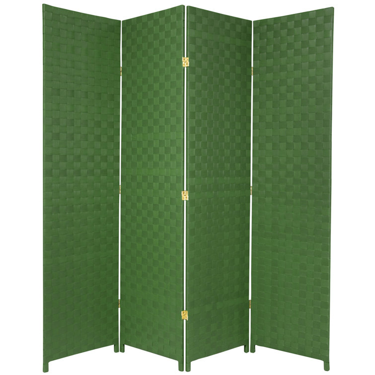 Black Woven Vinyl 6 ft. Tall Folding Room Divider