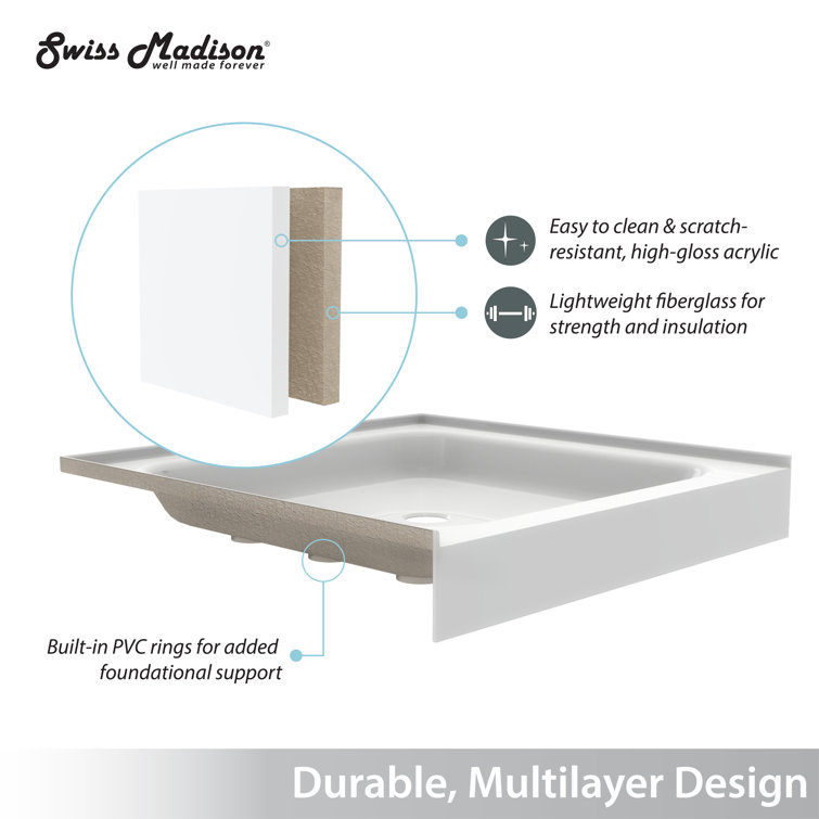 Voltaire 36" x 36" White Acrylic Neo-Angle Shower Base