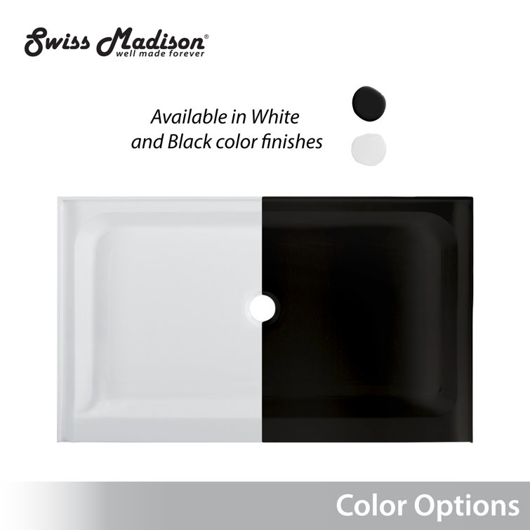 Voltaire 60" x 36" Glossy White Acrylic Shower Base