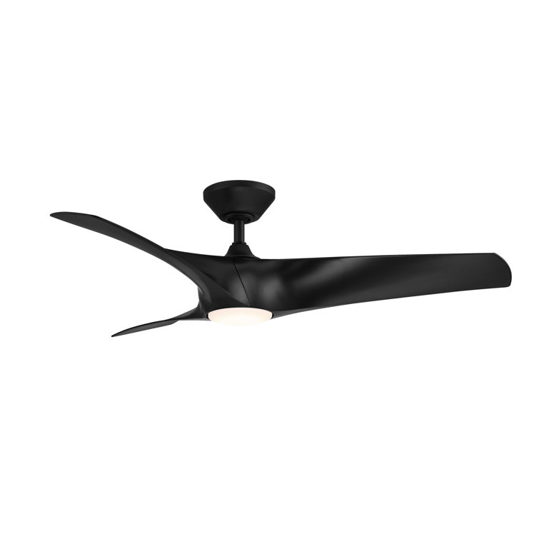 Zephyr Matte Black 52" Smart Ceiling Fan with LED Light and Remote
