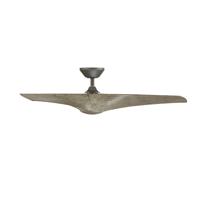 Zephyr 52" Graphite and Weathered Wood Smart Ceiling Fan with LED Light and Remote